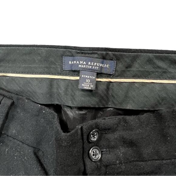Banana Republic Women's Black Wool Dress Pants Size 10 Cuffed Bootcut Career Y2K - Picture 6 of 16